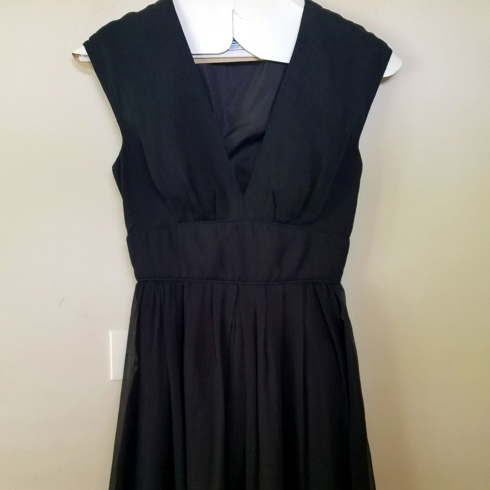Women's J. Crew black 100% Silk, lined, casual or formal Dress - Sz 0